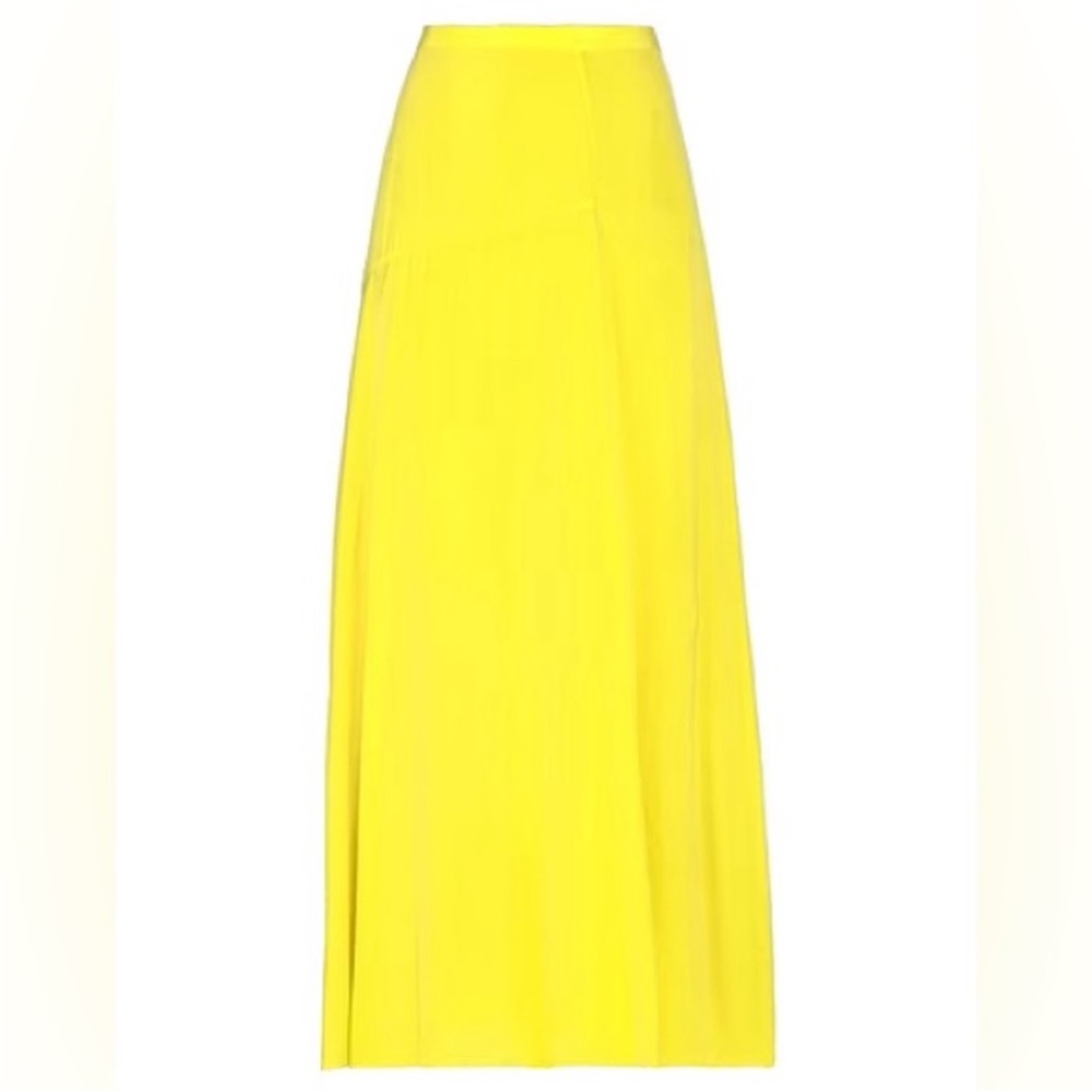 THEORY Bright Yellow Silk Maxi Skirt